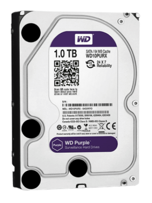 Жесткий диск HDD 1000 Gb Western Digital (WD10PURZ), 3.5″, 64Mb, SATA III, Purple